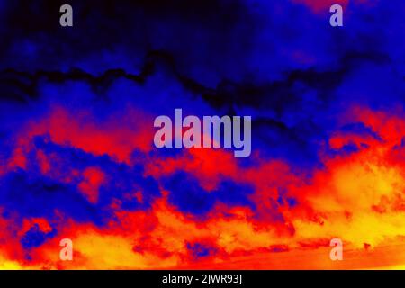 Colored clouds. Illustration of thermal image Stock Photo