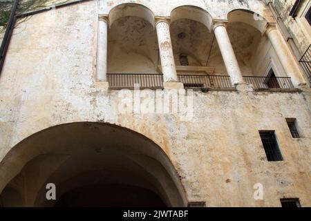 Casarano, Italy. Loggia overlooking the courtyard of Palazzo D'Aquino. Stock Photo