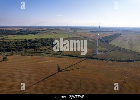 Wind turbines in Estonia Stock Photo