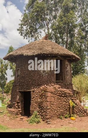 Traditional round house in Lalibela, Ethiopia Stock Photo