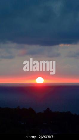 Colorful sunset on Lake Erie Stock Photo