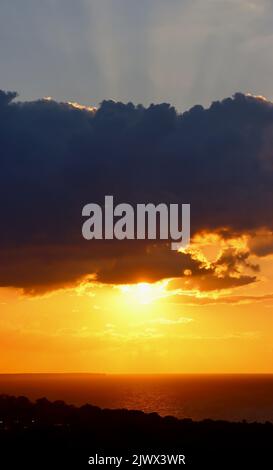 Colorful sunset on Lake Erie Stock Photo