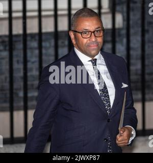 Downing Street, London, UK. 6th Sep, 2022. James Cleverly, MP for Braintree, new Foreign Secretary. He was previously Education Secretary, and also served in the Foreign Office before as Minister of State for Europe and North America. New cabinet ministers are confirmed to form the government under Prime Minister Liz Truss from today. Credit: Imageplotter/Alamy Live News Stock Photo