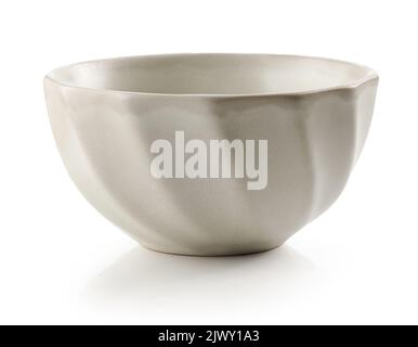 empty new ceramic bowl isolated on white background Stock Photo