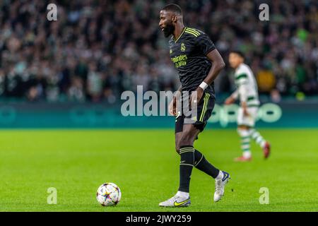 Glasgow, Escocia. 06th Sep, 2022. Rudiger of Madrid during the UEFA Champions League football match between Celtic and Real Madrid at Celtic Park, Parkhead in Glasgow, Scotland Credit: SPP Sport Press Photo. /Alamy Live News Stock Photo