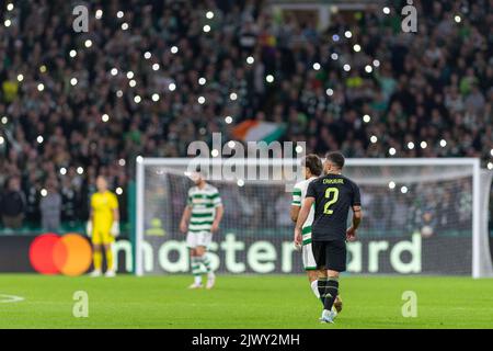 Glasgow, Escocia. 06th Sep, 2022. Carvajal of Madrid during the UEFA Champions League football match between Celtic and Real Madrid at Celtic Park, Parkhead in Glasgow, Scotland (Foto: Richard Callis/Sports Press Photo/C - ONE HOUR DEADLINE - ONLY ACTIVATE FTP IF IMAGES LESS THAN ONE HOUR OLD - Alamy) Credit: SPP Sport Press Photo. /Alamy Live News Stock Photo