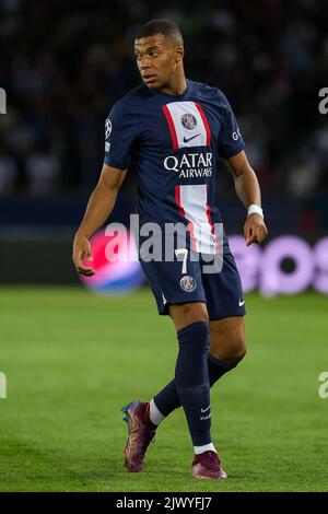 Paris, France. 06th Sep, 2022. Kylian Mbappe of PSG during the Champions League Group H football match between Paris Saint Germain and Juventus FC at Parc des Princes stadium in Paris (France), September 6th, 2022. Photo Federico Tardito/Insidefoto Credit: Insidefoto di andrea staccioli/Alamy Live News Stock Photo