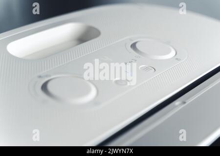 Close-up white air conditioner control panel for the apartment and office. High quality photo Stock Photo
