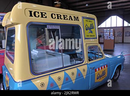 Walls Ice Cream van - 1960, 1970 - Ford Thames (Anglia) Stock Photo