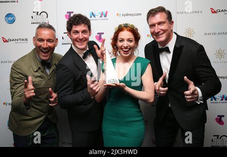 The Wiggles poses for a photograph after winning the ARIA for Best ...