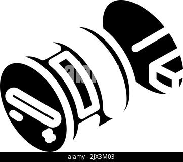 insert screw fast mounting assembly furniture line icon vector ...
