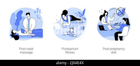 Post-pregnancy service isolated cartoon vector illustrations se Stock Vector