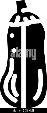 cut ripe eggplant glyph icon vector illustration Stock Vector