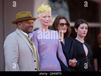 Venice, Italy. 06th Sep, 2022. VENICE, ITALY. September 6, 2022: Tilda Swinton, Joanna Hogg, Carly-Sophia Davies & August Joshi at the premiere of 'The Eternal Daughter' at the 79th Venice International Film Festival. Picture: Kristina Afanasyeva/Featureflash Credit: Paul Smith/Alamy Live News Stock Photo