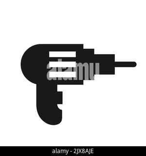 Manufacturing Construction Logo Design Concept With Drill Machine Symbol Vector Template Stock Vector