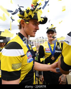 David Astbury of the Tigers is seen in action during the Round 11 AFL