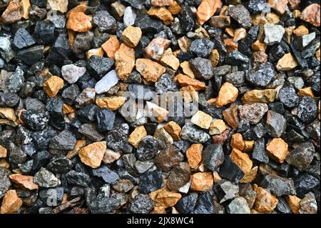 Colorful gravel is laid on the floor Stock Photo