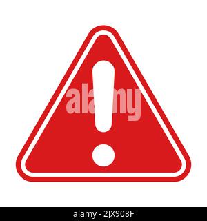 Red triangle icon, industry safety alarm ! false, warning street Stock Vector