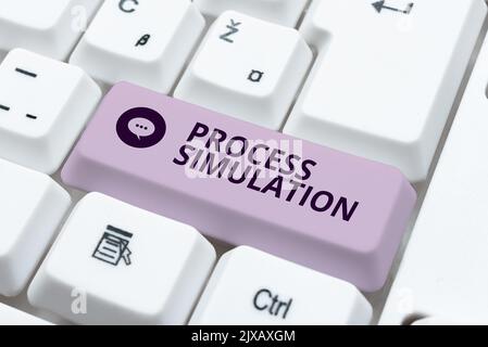 Text sign showing Process SimulationTechnical Representation Fabricated Study of a system. Conceptual photo Technical Representation Fabricated Study Stock Photo