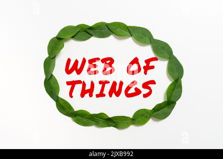 Text caption presenting Web Of Things. Conceptual photo Internet technology online modern data service communication Stock Photo