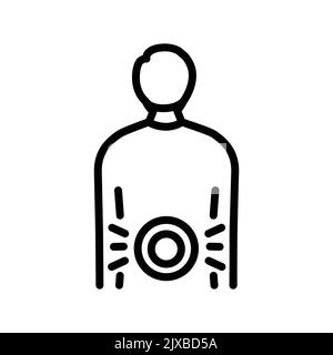 Back pain olor line icon. Pictogram for web page Stock Vector