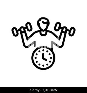 Break for exercise olor line icon. Pictogram for web page Stock Vector