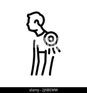 Back and posture problems olor line icon. Pictogram for web page Stock Vector