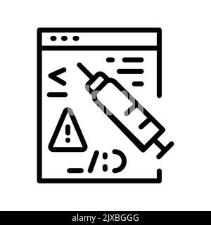 Code injection olor line icon. Pictogram for web page Stock Vector