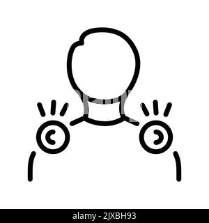 Pain in the neck and shoulders olor line icon. Pictogram for web page Stock Vector