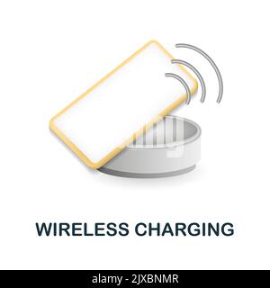 Wireless Charging icon. 3d illustration from artificial intelligence collection. Creative Wireless Charging 3d icon for web design, templates Stock Vector