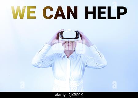 Writing displaying text We Can Help. Word Written on Let us support you give advice assistance service solutions Stock Photo