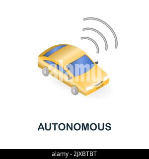 Autonomous icon. 3d illustration from artificial intelligence collection. Creative Autonomous 3d icon for web design, templates, infographics and more Stock Vector