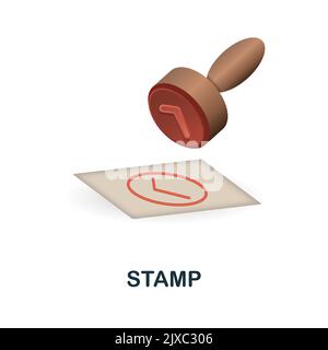 Stamp icon. 3d illustration from banking collection. Creative Stamp 3d icon for web design, templates, infographics and more Stock Vector