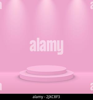 Product Stage Podium Pink Illustration Spot Lights Modern Background Stock Vector