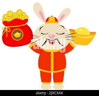 Happy chinese new year 2023 background cute rabbit