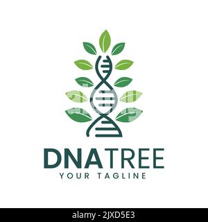 Genetic vector design logo DNA leaf icon, health logo, pharmacy, medical, business, herbal template, symbol Stock Vector