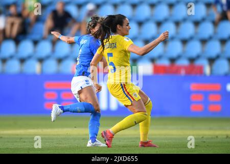 Valentina Giacinti (Italy)Teodora Meluta (Romania) ; September 6 ; 2022 - Football : Fifa Womens World Cup 2023 qualifying round ; Group Stage, Group G; match between Italy Women 2-0 Romania Women at Paolo mazza Stadium ; Ferrara, Italy; Goal 1-0 ;( photo by aicfoto)(ITALY) [0855] Stock Photo