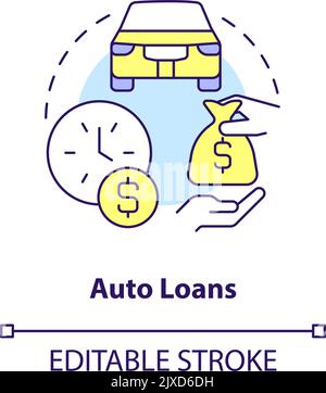 Auto loans concept icon Stock Vector