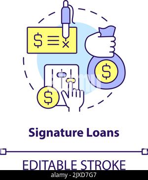Signature loans concept icon Stock Vector