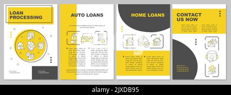 Bank loans yellow brochure template Stock Vector