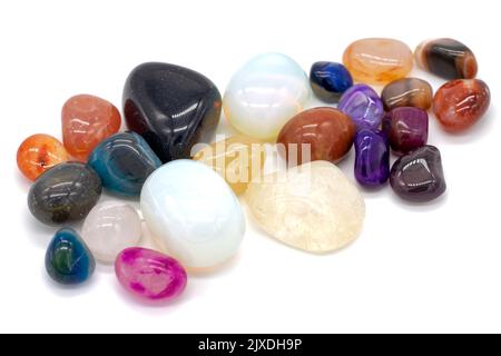 Healing stones or health stones isolated on white background Stock Photo