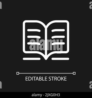 Public library pixel perfect white linear ui icon for dark theme Stock Vector