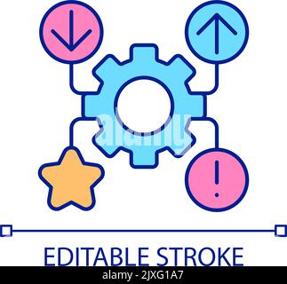 Management of business processes RGB color icon Stock Vector