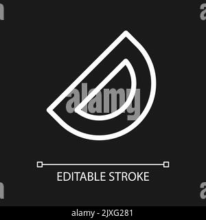 Protractor pixel perfect white linear ui icon for dark theme Stock Vector