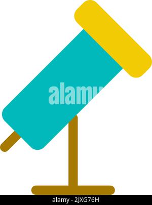 Telescope flat color ui icon Stock Vector