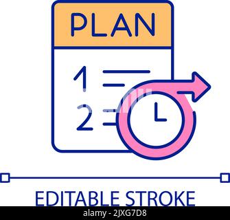 Long term plan for company RGB color icon Stock Vector