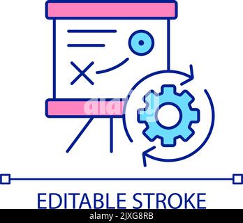 Strategy building process RGB color icon Stock Vector