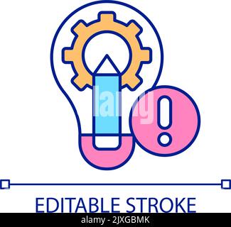 Warning about creativity excess RGB color icon Stock Vector