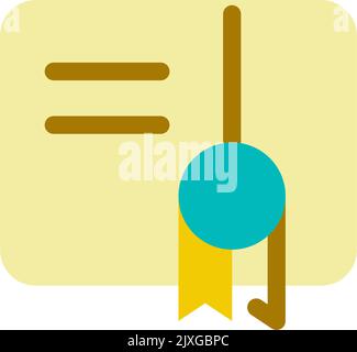 Certificate flat color ui icon Stock Vector