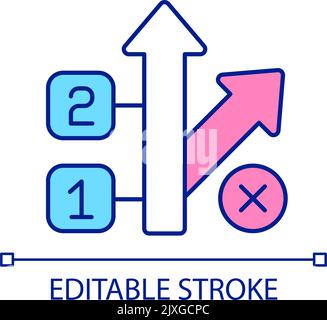 Avoid deviations from business plan RGB color icon Stock Vector